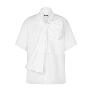 Moschino Bow-Detail White Shirt With Button-Down Front - NWT